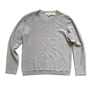 INHABIT Cashmere Crew Neck Sweater Womens Small Gray Blue Long Sleeve Pullover